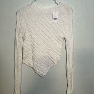 Braided white sweater